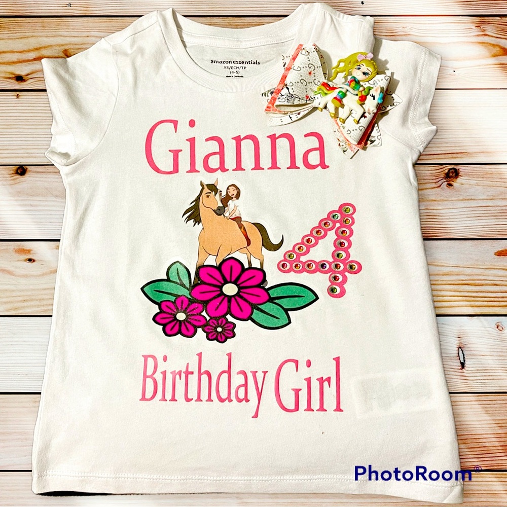 Customized kids birthday shirts.
